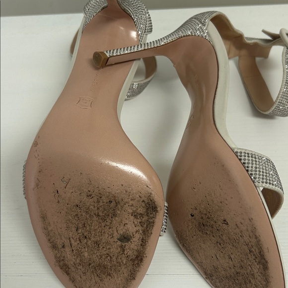 Gianvito Rossi Cream and Silver Heels-38 1/2 - Picture 6 of 7